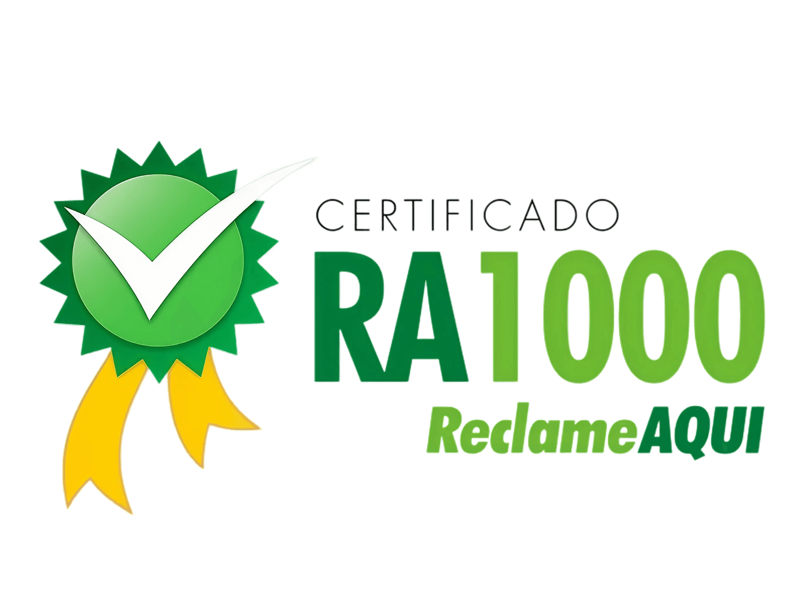 Selo RA1000 do Reclame Aqui pela excelência no atendimento prestado pela Lia